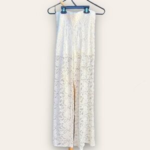 Vintage Cream Colored Lace Bellbottom Pants